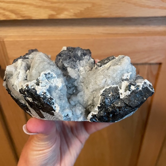 HUGE Blue fluorite on milky quartz cluster formation from Inner Mongolia, China - Picture 5 of 11